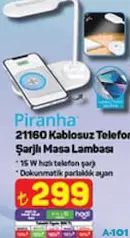 PİRANHA 21160 KABLOSUZ TELEFON ŞARJLI MASA LAMBASI